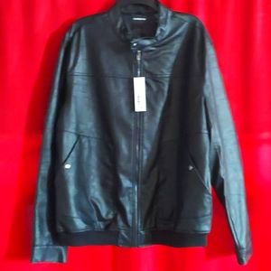 Mens imitation leather jacket